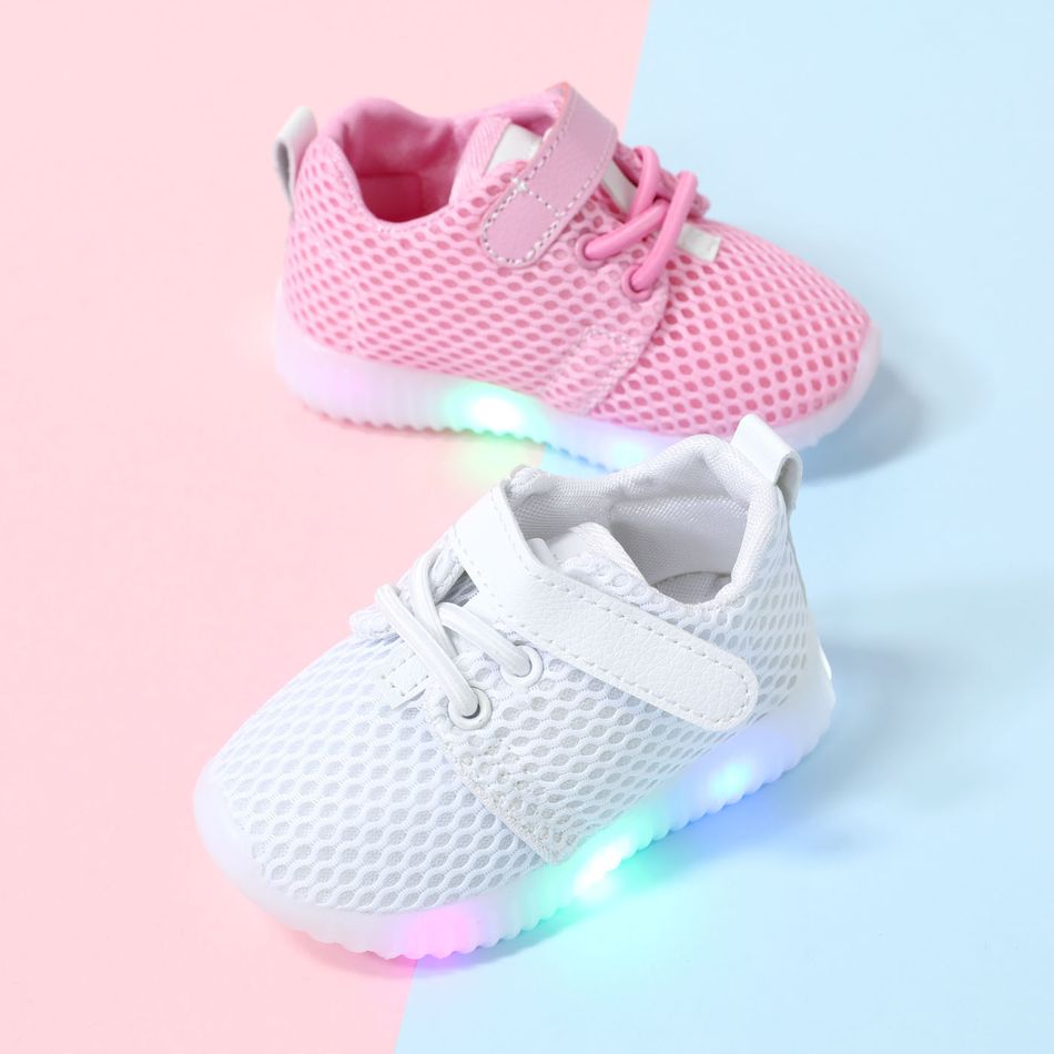Toddler / Kid Breathable LED Sneakers White big image 2