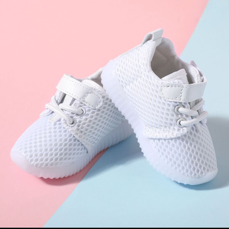 Toddler / Kid Breathable LED Sneakers White big image 1