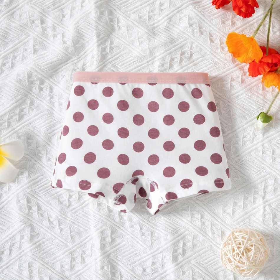 Toddler Girl Polka dots/Plaid/Heart Print/Cartoon Print Boxer Briefs Underwear White big image 1