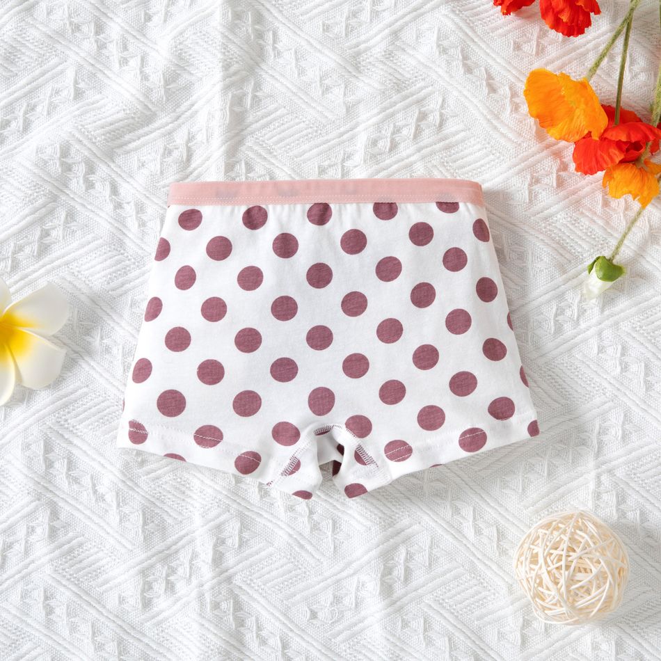 Toddler Girl Polka dots/Plaid/Heart Print/Cartoon Print Boxer Briefs Underwear White big image 5