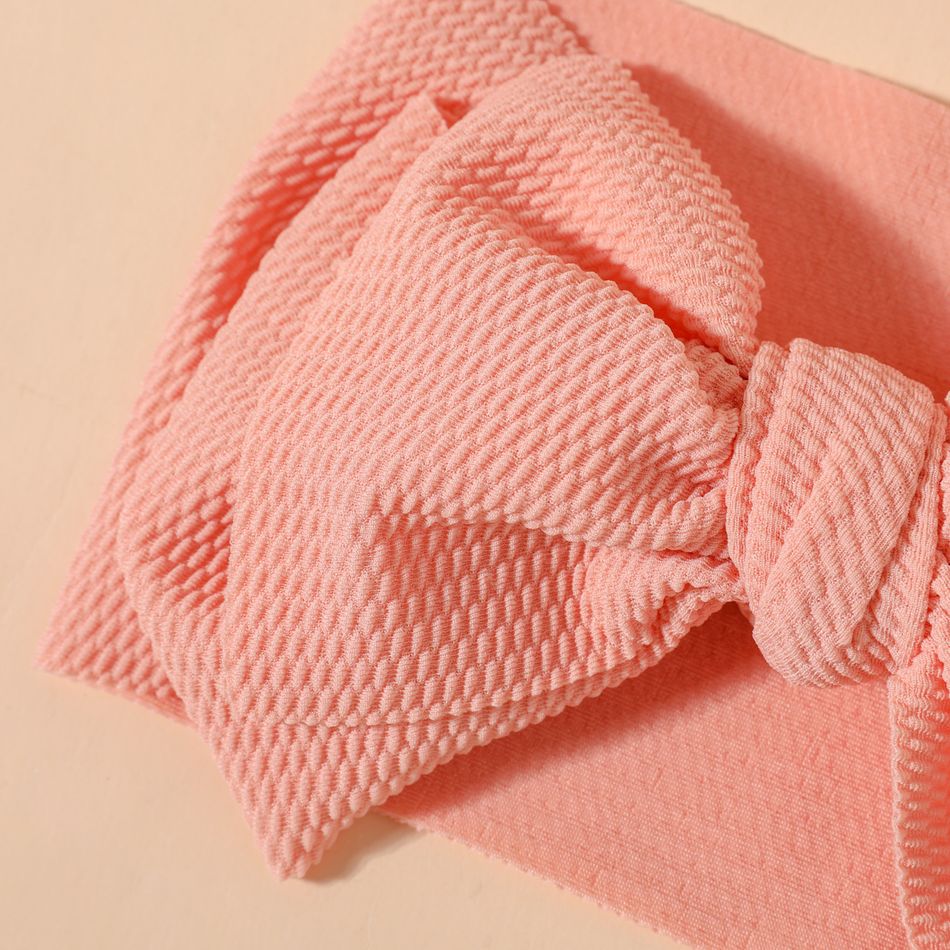 Simple Pure Color Bow Headband for Mom and Me Pink big image 5