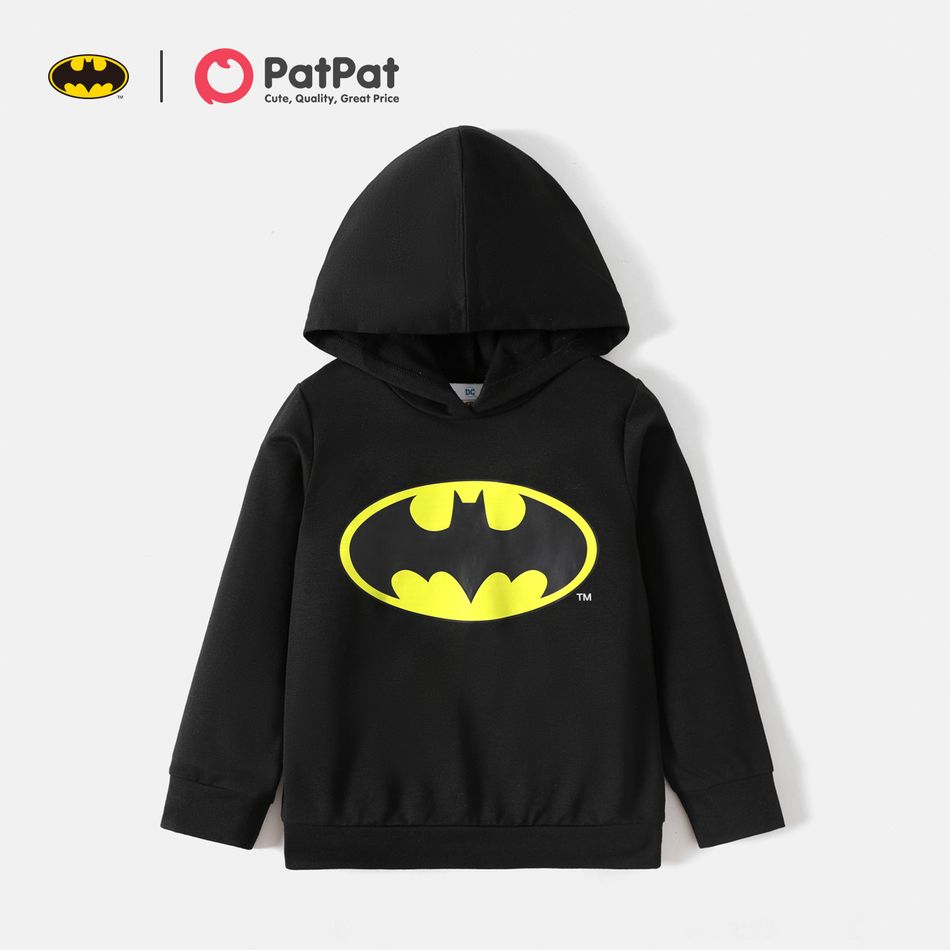 Justice League Kid Boy Logo Print Hoodie Sweatshirt Black