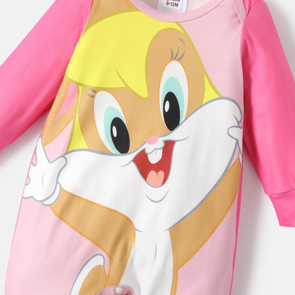 Looney Tunes Baby Girl/Boy Bunny Tweety Graphic Jumpsuit Light Pink big image 2