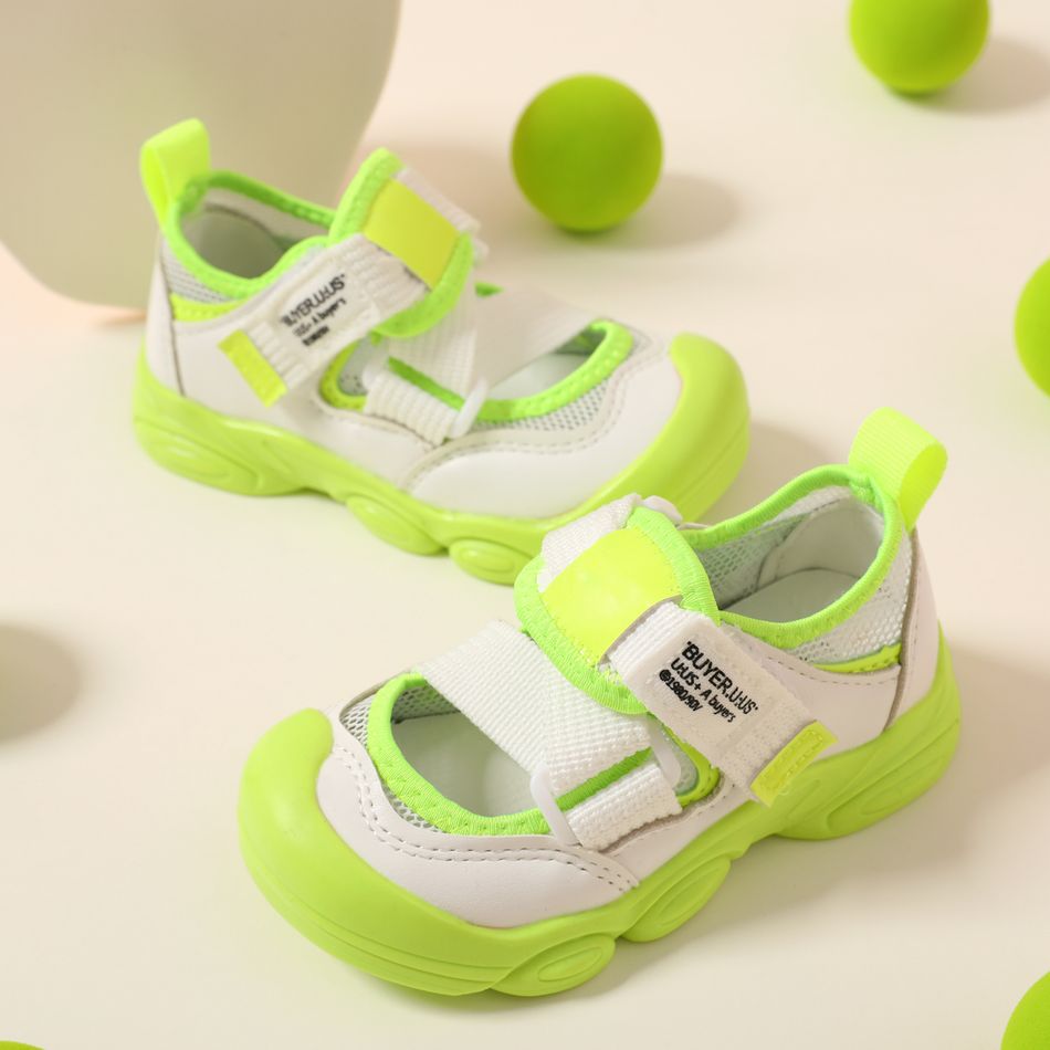Toddler / Kid Mesh Panel Hollow Out Sandals Pale Green