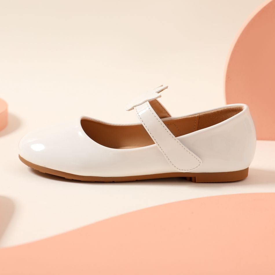 Toddler / Kid Crown Shape Decor White Flats Mary Jane Shoes White big image 3