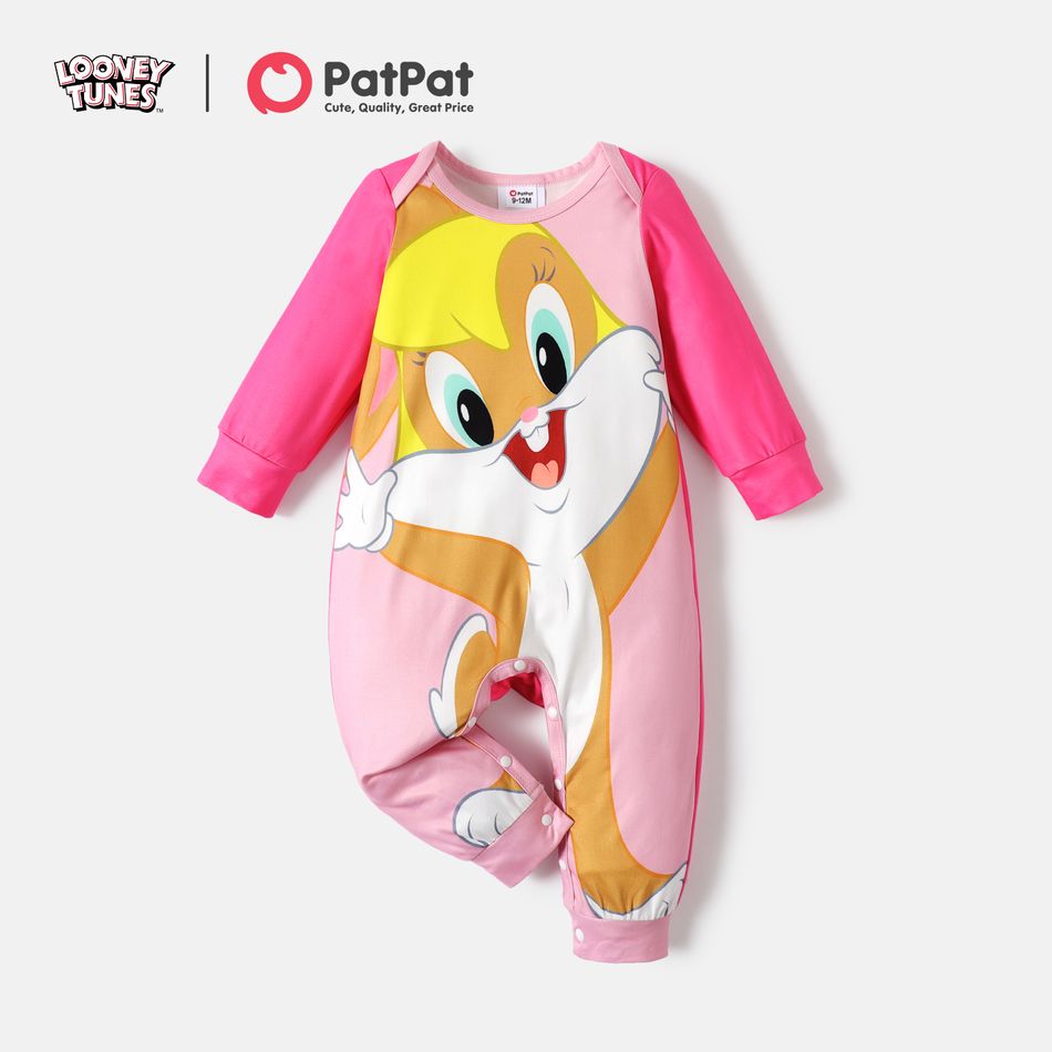 Looney Tunes Baby Girl/Boy Bunny Tweety Graphic Jumpsuit Light Pink big image 1