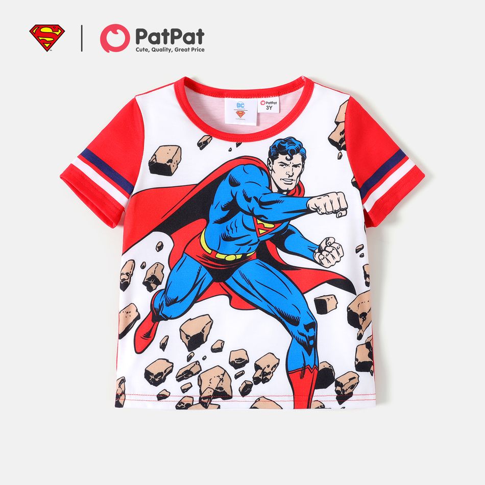 Justice League Toddler Boy Allover Print Short-sleeve Tee Red