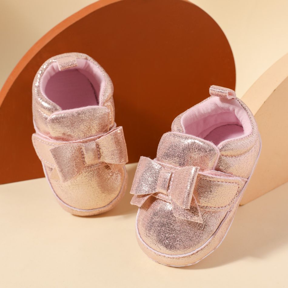 Baby / Toddler Bow Decor Gloss Prewalker Shoes Pink big image 2