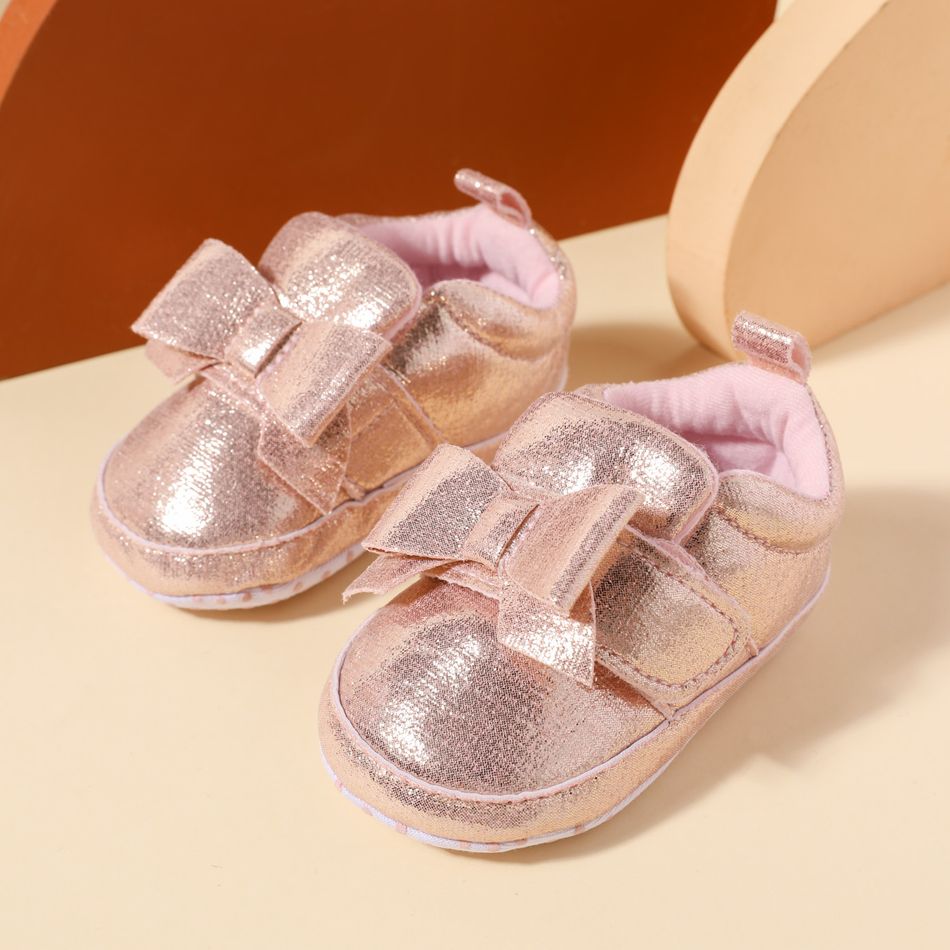 Baby / Toddler Bow Decor Gloss Prewalker Shoes Pink big image 1