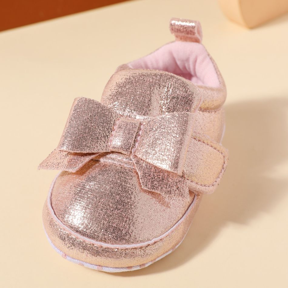 Baby / Toddler Bow Decor Gloss Prewalker Shoes Pink big image 3