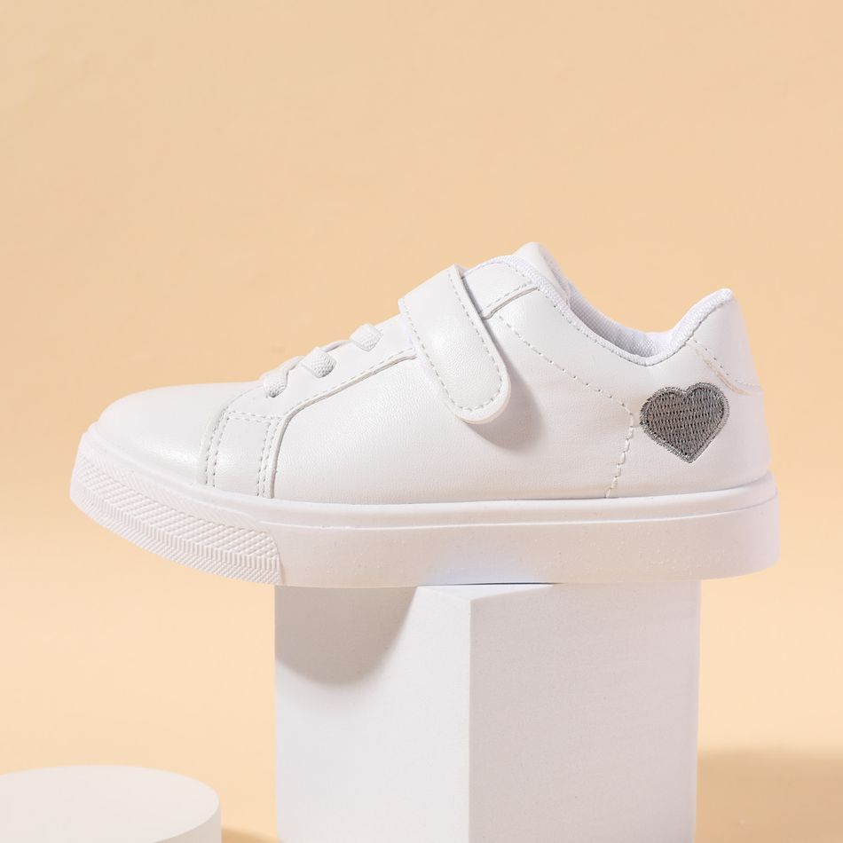 Toddler / Kid Heart Detail White Casual Sneakers White big image 3