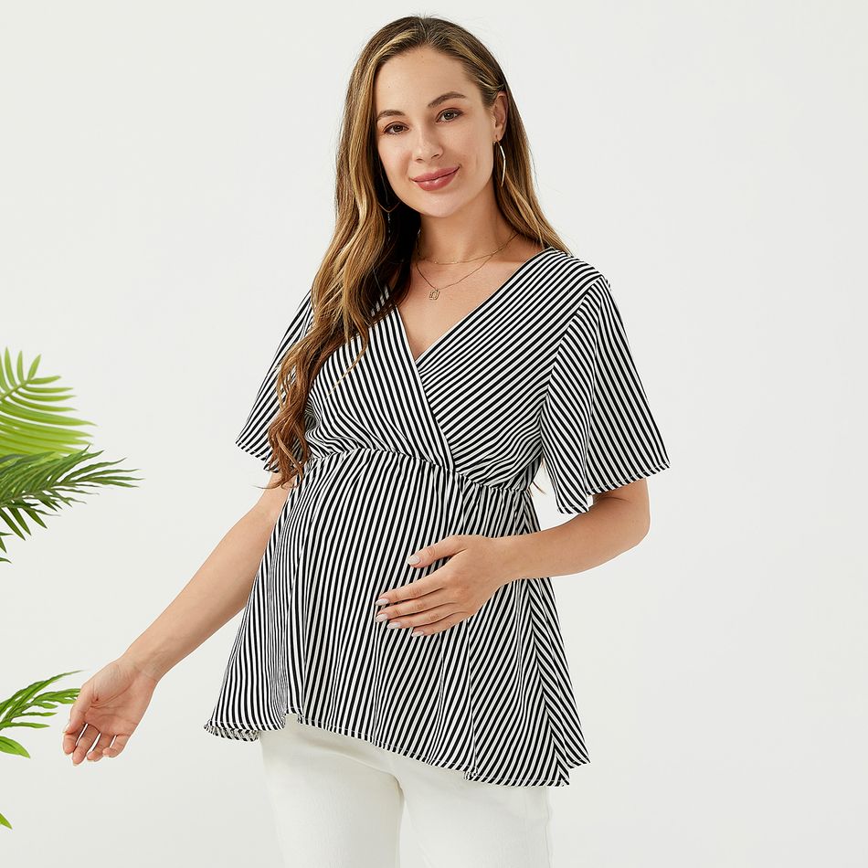 Nursing Stripe Short-sleeve Tee BlackandWhite