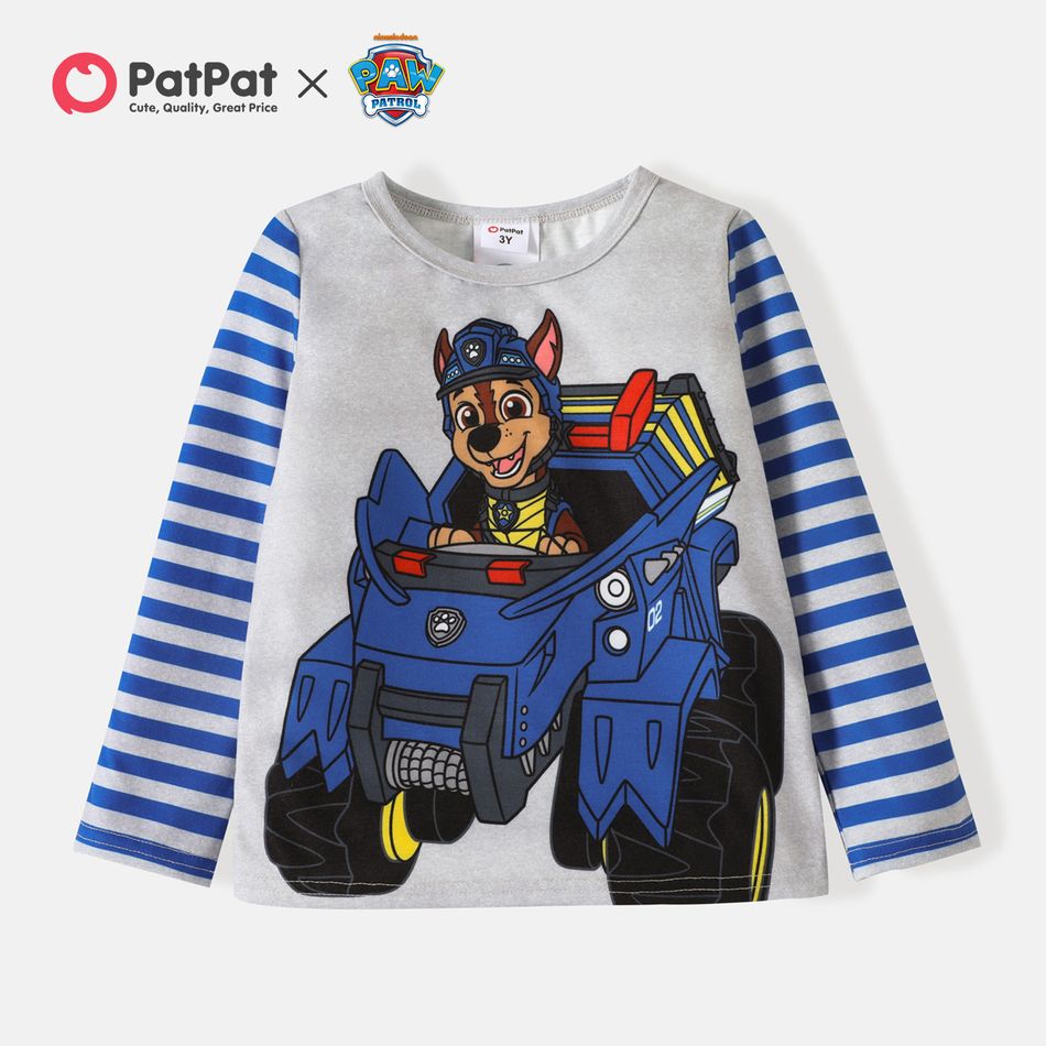 PAW Patrol Toddler Boy/Girl Vehicle Print Colorblock Long-sleeve Tee Blue big image 1