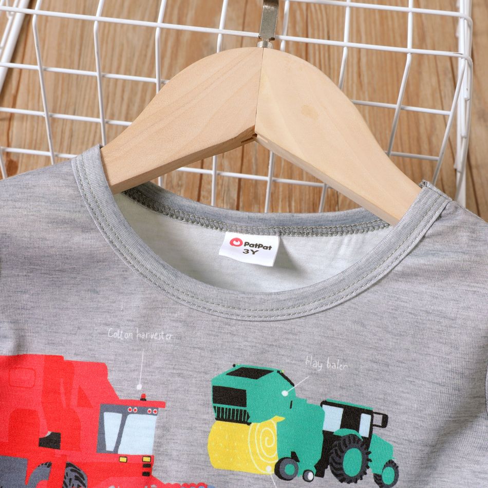 Toddler Boy Vehicle Print Long-sleeve Tee MiddleAsh