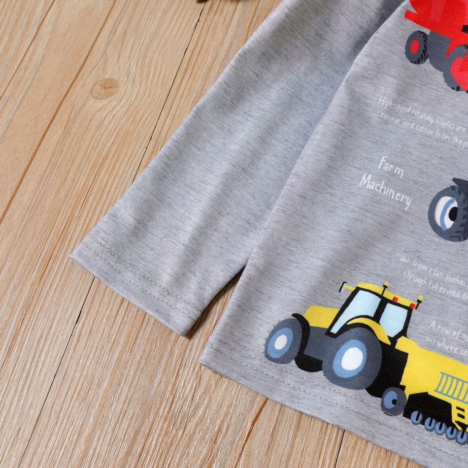 Toddler Boy Vehicle Print Long-sleeve Tee MiddleAsh big image 3