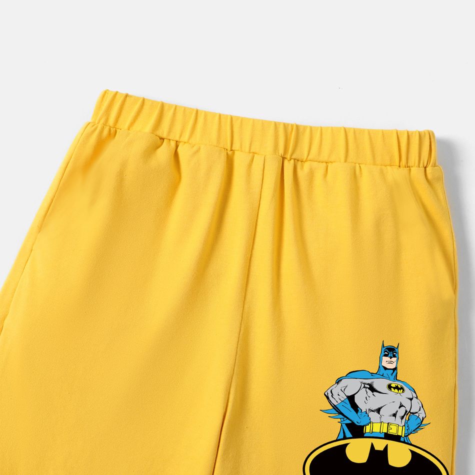 liga da justiça criança menino/menina super heróis logotipos clássicos calças de moletom de algodão Amarelo big image 2