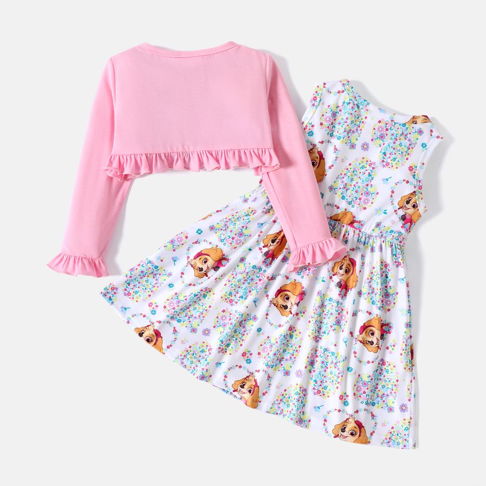 PAW Patrol 2-piece Toddler Girl Skye Ruffle Top and Allover Tank Dress Set Multi-color big image 4