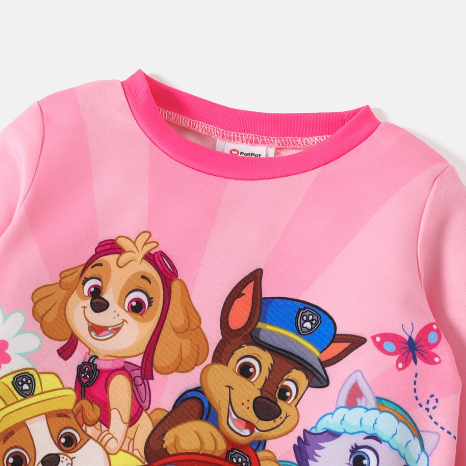 PAW Patrol Toddler Girl Allover Print Long-sleeve Sweatshirt Dress Light Pink big image 4