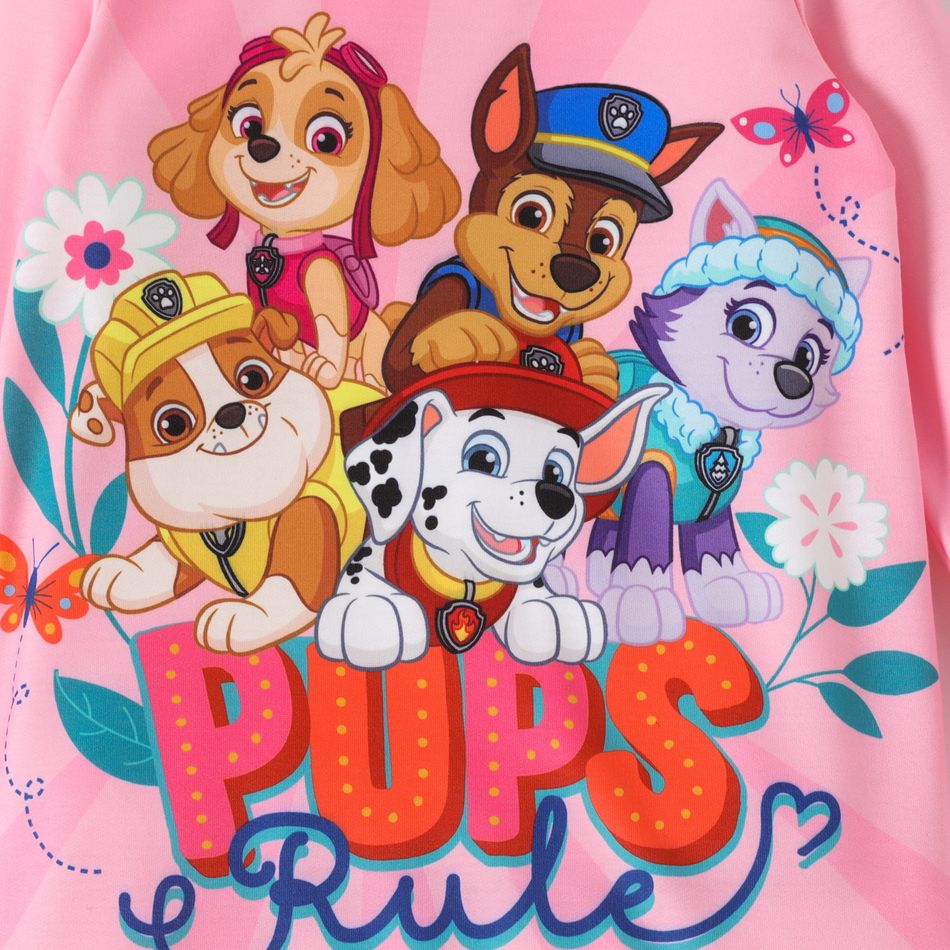 PAW Patrol Toddler Girl Allover Print Long-sleeve Sweatshirt Dress Light Pink big image 2