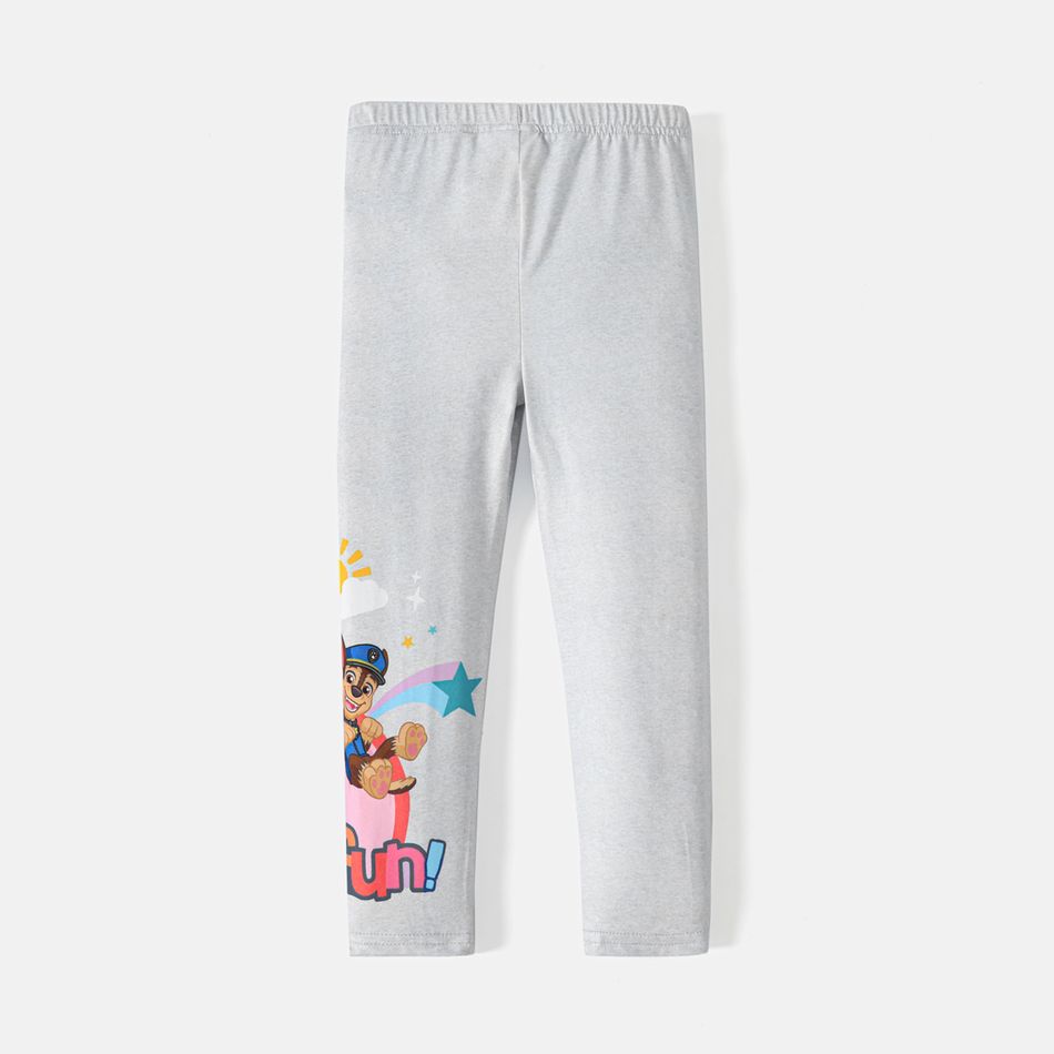 PAW Patrol Toddler Girl Stars and Floral Leggings Flecked Grey big image 3