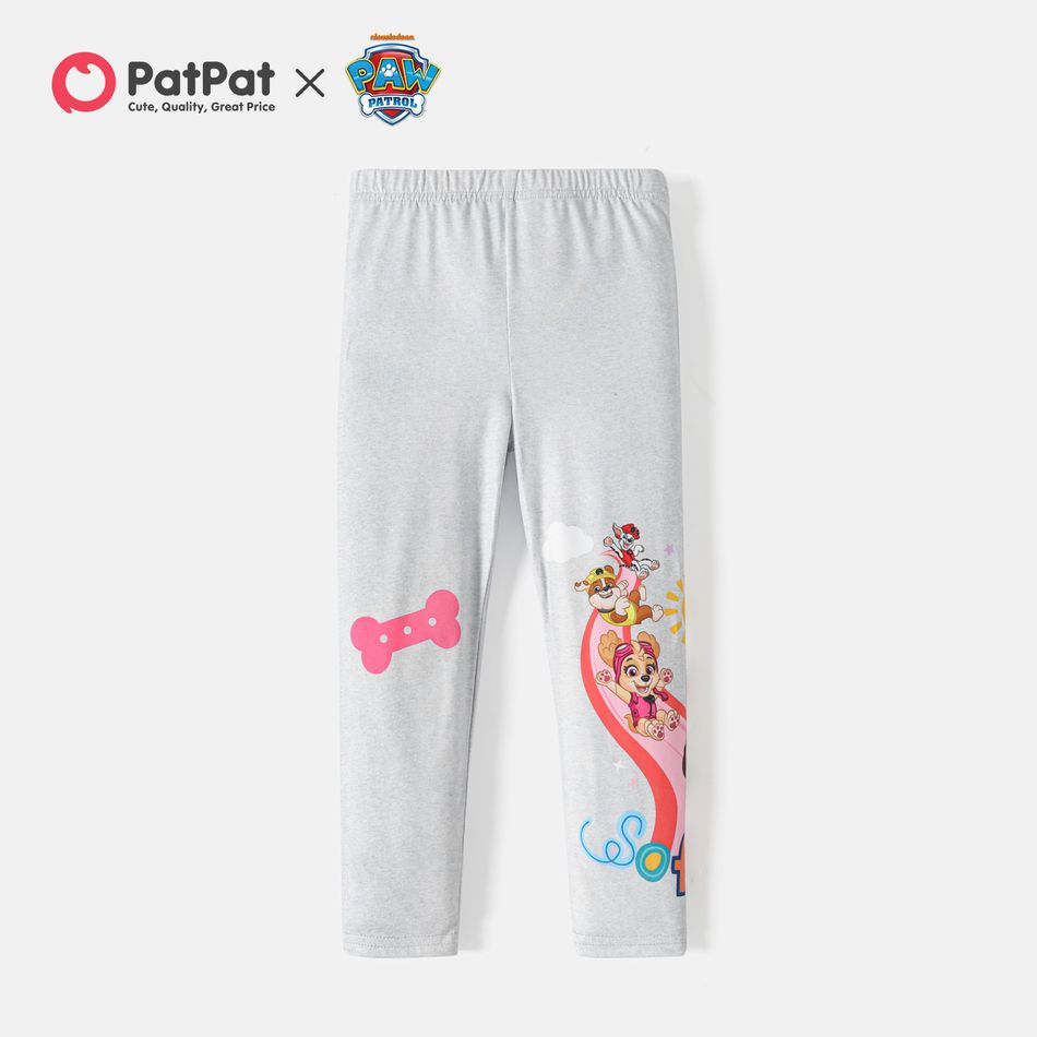 PAW Patrol Toddler Girl Stars and Floral Leggings Flecked Grey