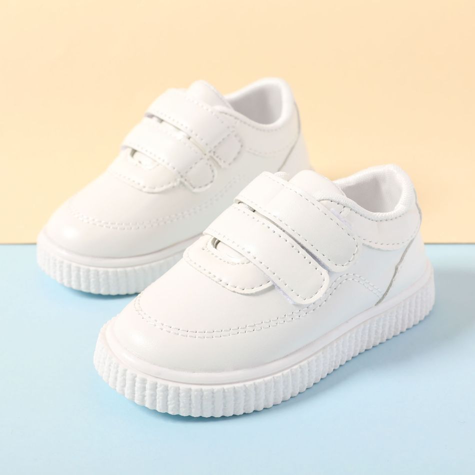 Toddler / Kid Dual Velcro Plain Sneakers White