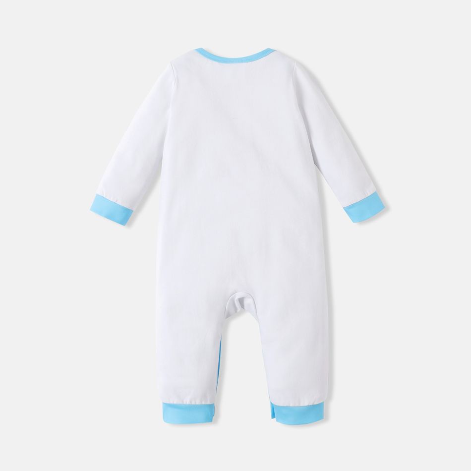The Smurfs Baby Boy/Girl Cotton Long-sleeve Graphic Jumpsuit BLUEWHITE big image 3