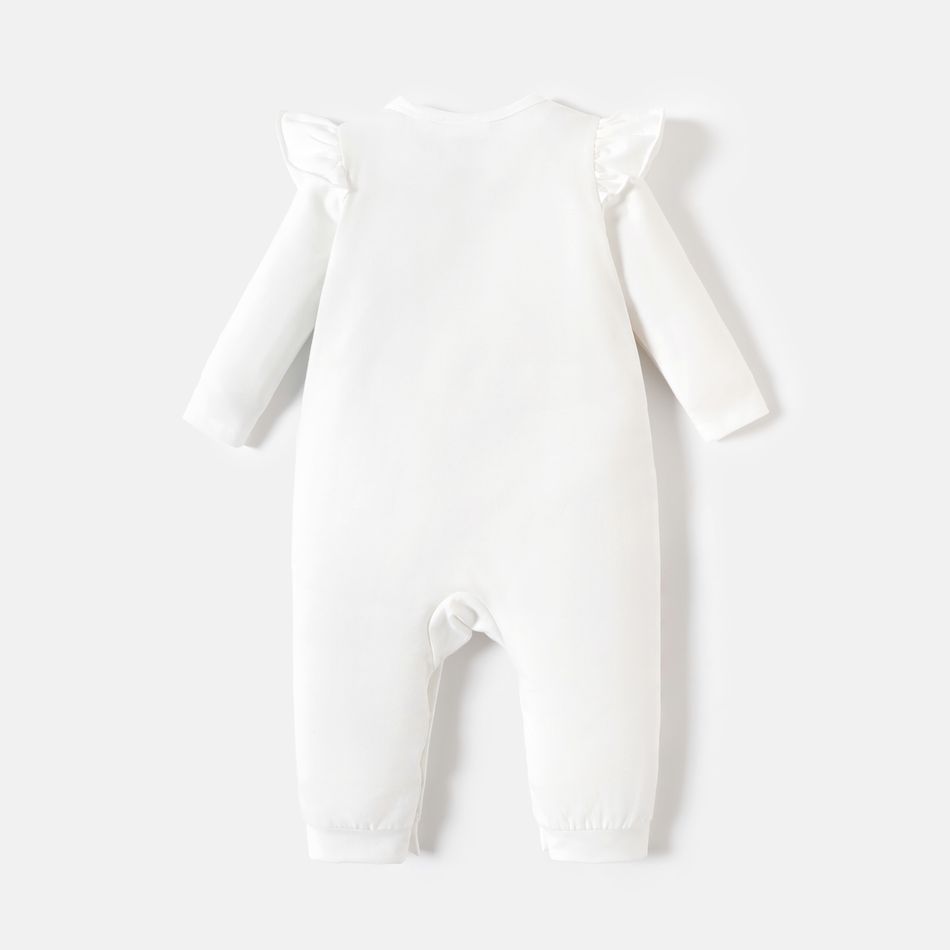 Super Pets Baby Boy/Girl Ruffle Long-sleeve Allover Print Jumpsuit White big image 3