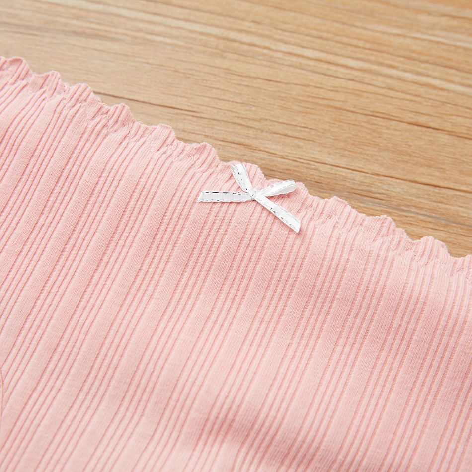 2-Pack/1Pack Kid Girl Textured Solid Color Briefs Underwear Pink big image 4