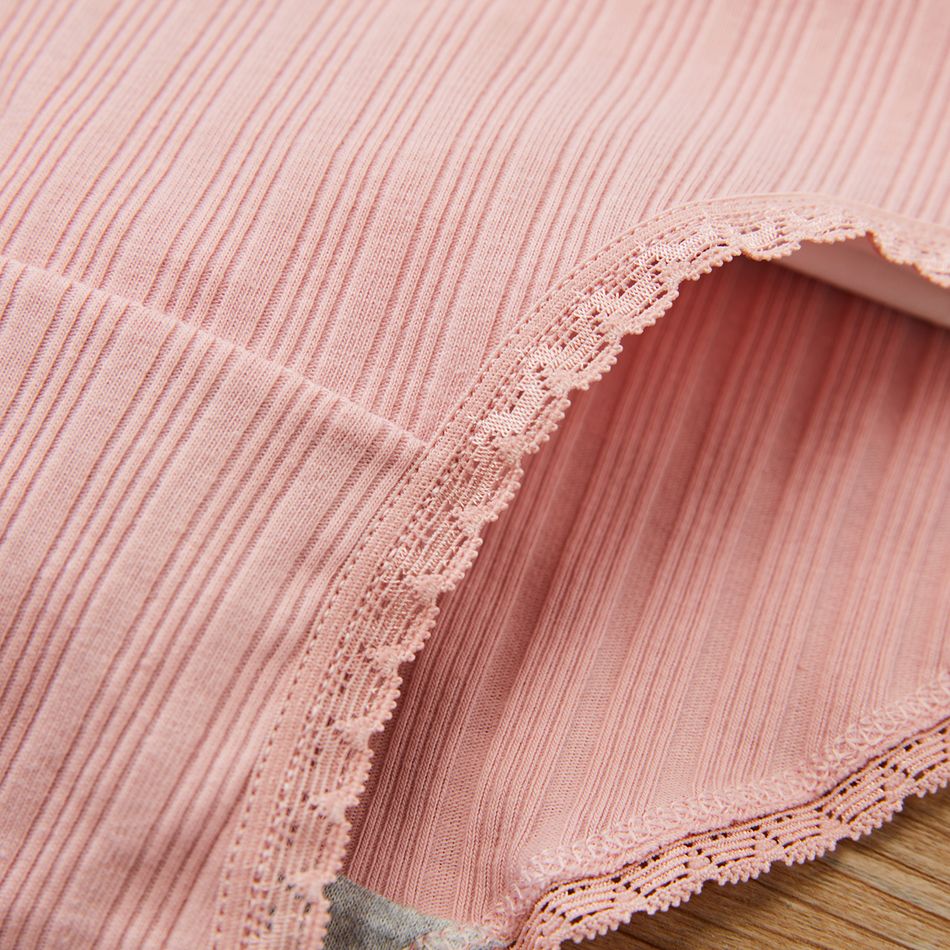 2-Pack/1Pack Kid Girl Textured Solid Color Briefs Underwear Pink big image 5
