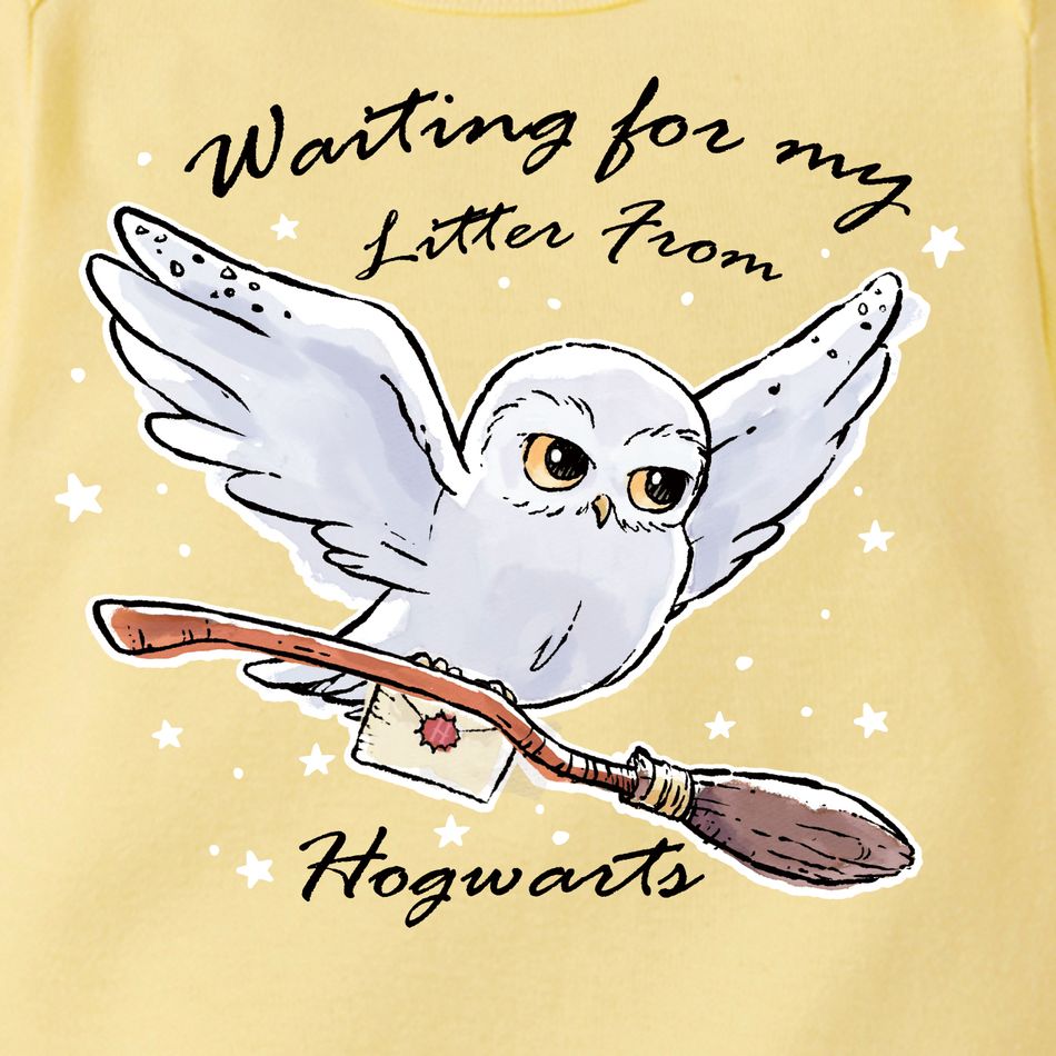 Harry Potter Baby Boy/Girl 95% Cotton Long-sleeve Owl Print Jumpsuit Pale Yellow big image 4