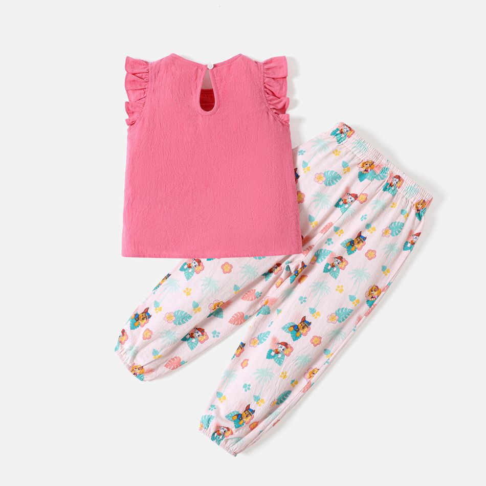 PAW Patrol 2-piece Toddler Girl 100% Cotton Tank Top and Allover Pants Set Light Pink big image 3