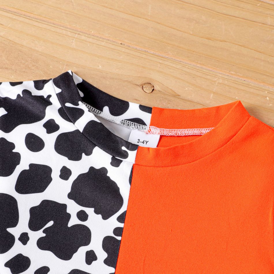 2 unidades Criança Menina Avant-garde conjuntos de camisetas Laranja big image 4