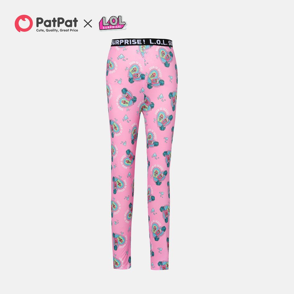 L.O.L. SURPRISE! Kid Girl Letter Allover Print Leggings Pink