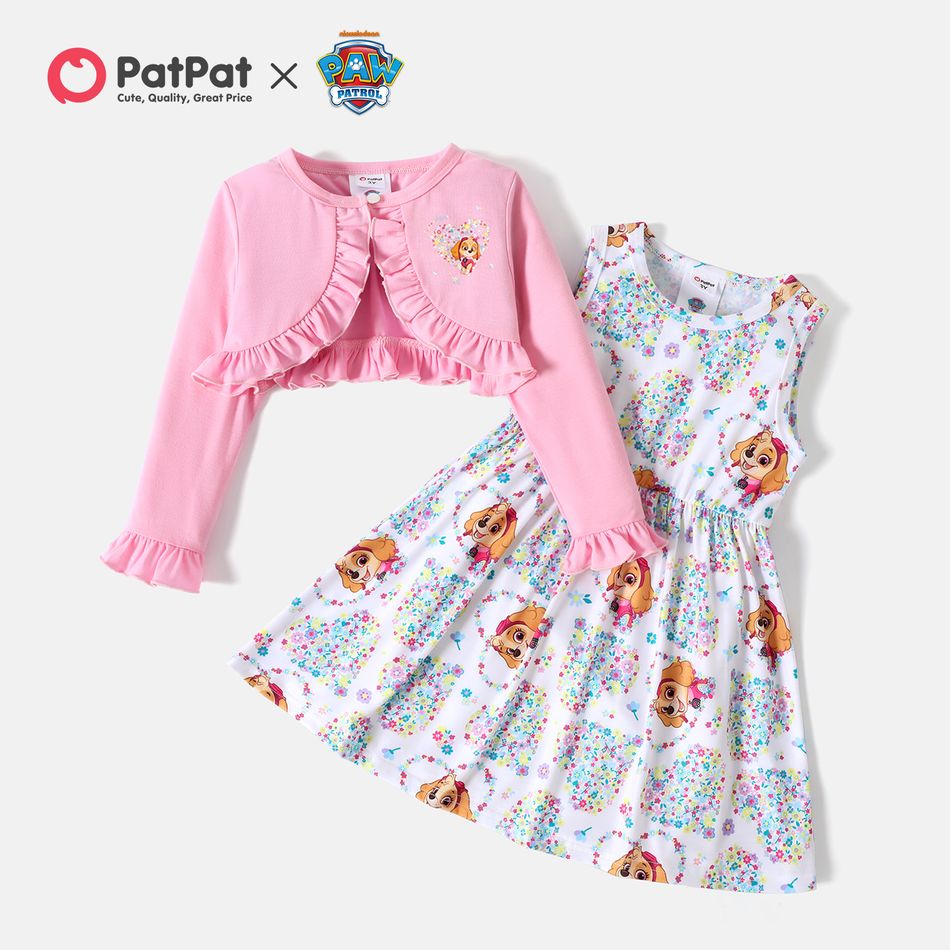 PAW Patrol 2-piece Toddler Girl Skye Ruffle Top and Allover Tank Dress Set Multi-color big image 2