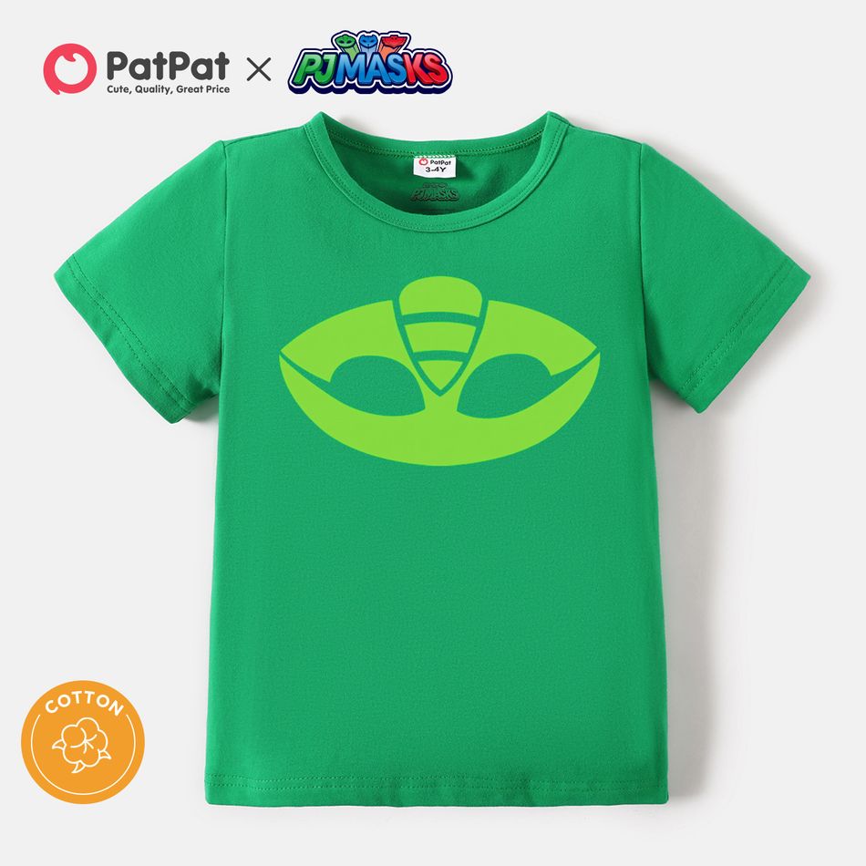 PJ Masks Toddler Boy/Girl Heroes Face Mask Print Cotton Tee Green