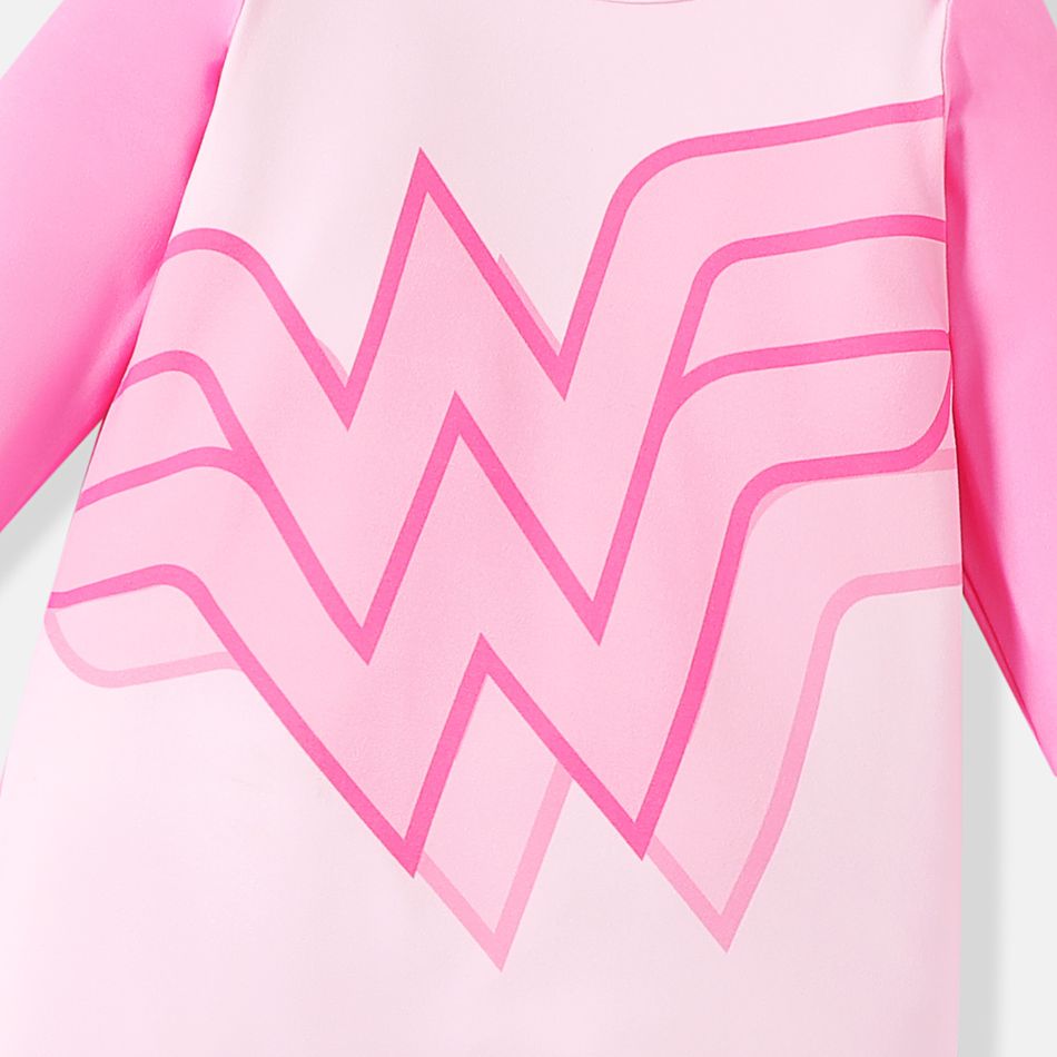 Justice League Baby Boy/Girl Long-sleeve Graphic Jumpsuit Dark Pink big image 5