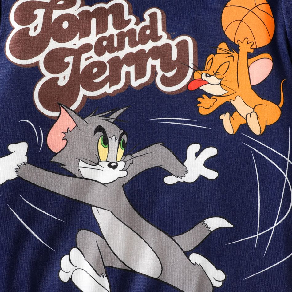 Tom and Jerry Kid Boy Letter Ball Print Hoodie Sweatshirt Tibetanblue big image 4