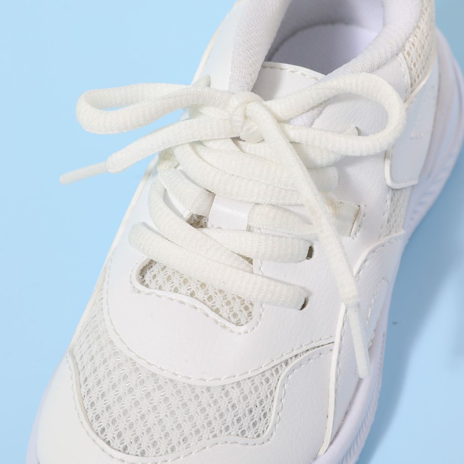 Family Matching Mesh Panel Lace Up Sneakers White big image 4