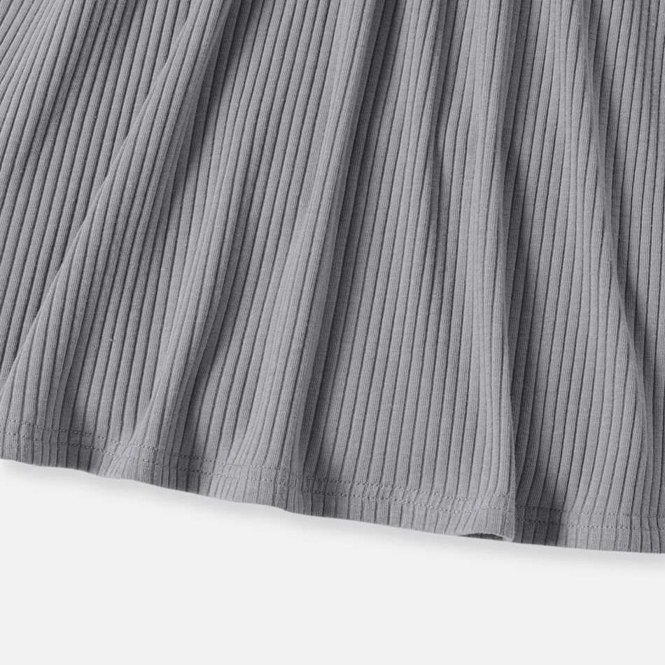2-حزمة طفلة صغيرة أساسية بلون مضلع طويل الأكمام فستان متعدد الألوان big image 5