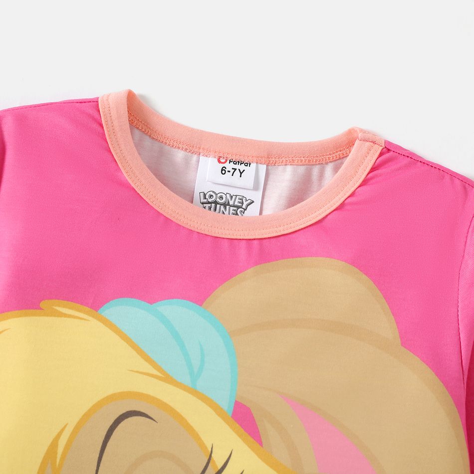 Looney Tunes Kid Boy/Kid Girl Colorblock Striped Long-sleeve Tee Pink big image 2