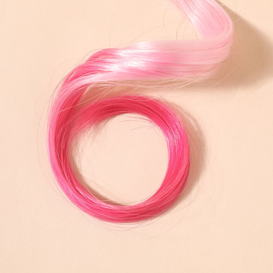 Unicorn Clip Hairpiece Hair Extension Wig Pieces for Girls Pink big image 2