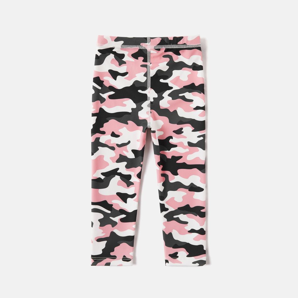 Activewear Polyester Spandex Fabric Baby Girl Pink Camouflage Pants Leggings CAMOUFLAGE big image 2