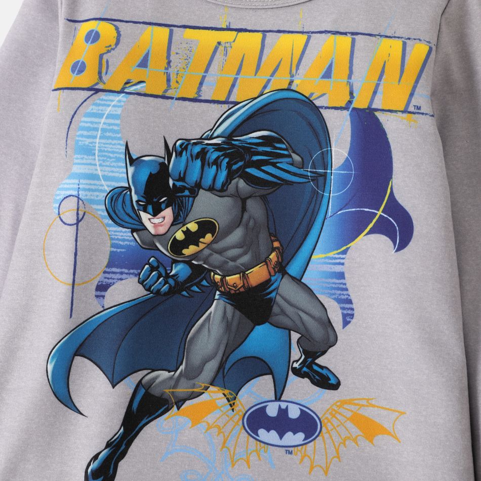 Batman Toddler Boy Letter Print Long-sleeve Tee or Elasticized Pants Grey big image 3