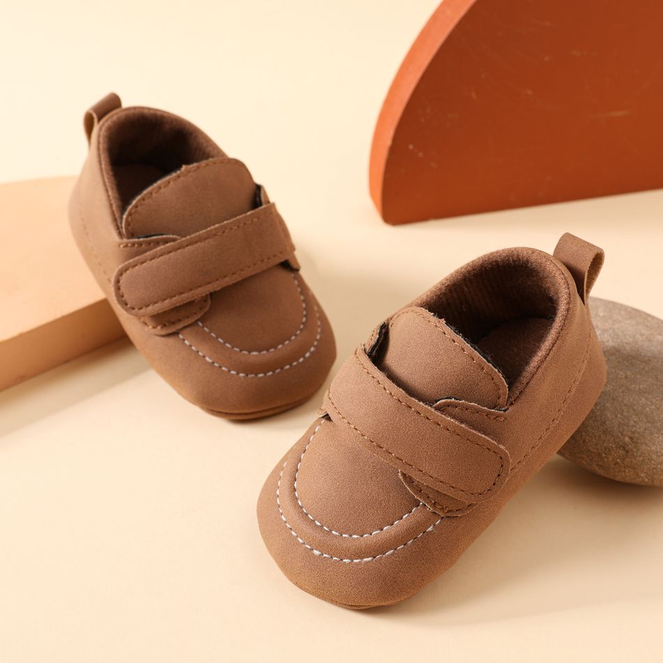 طفل / طفل حذاء بسيط عادي فيلكرو prewalker بنى big image 2