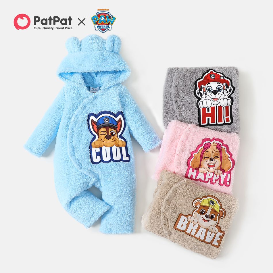 PAW Patrol Little Boy/Girl Puppy Front Buttons Fluffy Thicken Jumpsuit Light Grey big image 6