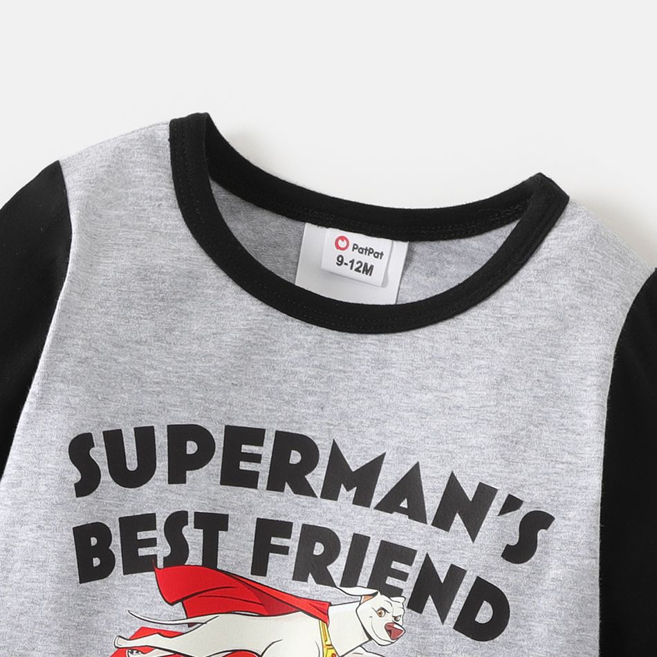 Super Pets Sibling Matching Cotton Long-sleeve Graphic Sets flowergrey big image 7