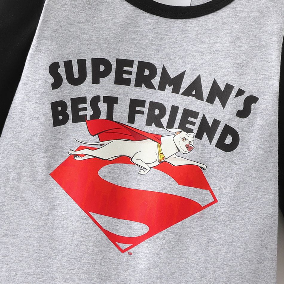 Super Pets Sibling Matching Cotton Long-sleeve Graphic Sets flowergrey big image 5