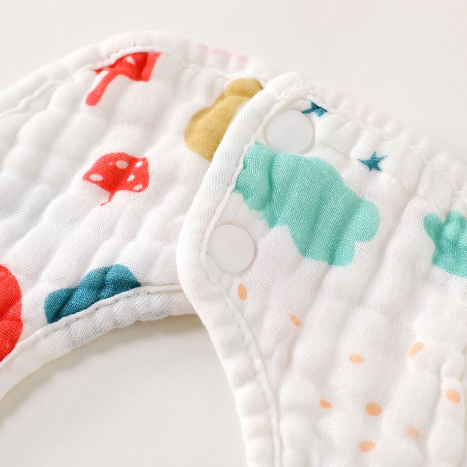 Babadores de algodão de bebê de 2 pacotes em forma de pétala Babadores de baba de bandana de 8 camadas para alimentação, baba e dentição Multicolorido big image 10