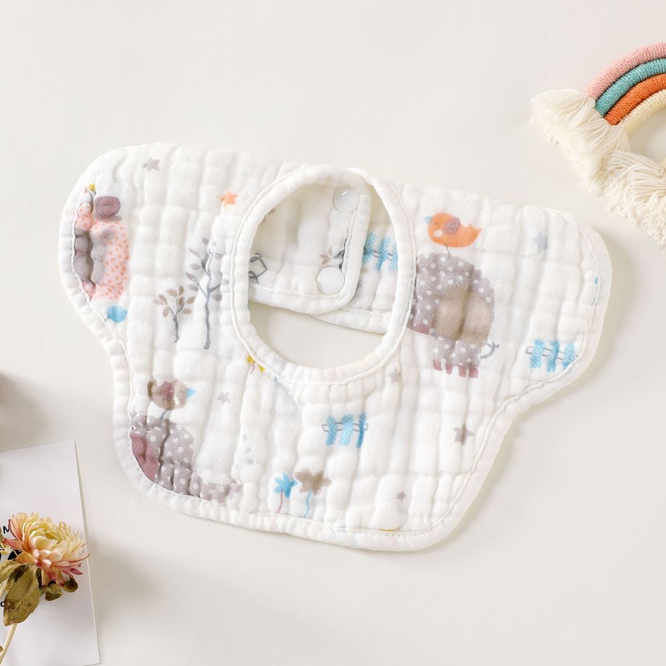 Babadores de algodão de bebê de 2 pacotes em forma de pétala Babadores de baba de bandana de 8 camadas para alimentação, baba e dentição Multicolorido big image 5
